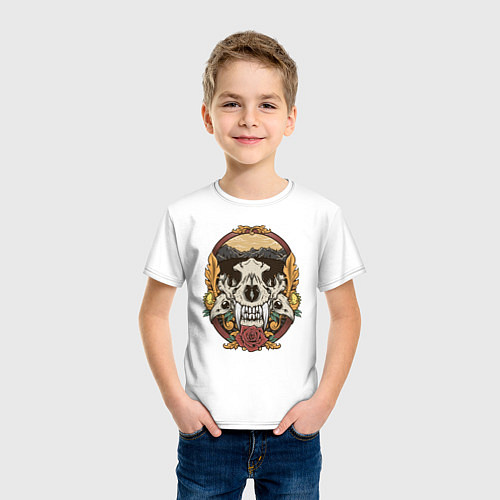 Детская футболка Череп Тигра / Белый – фото 3