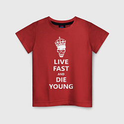 Футболка хлопковая детская Live fast die young, цвет: красный