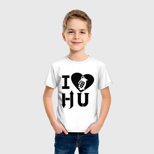 Детская футболка I love HU / Белый – фото 3
