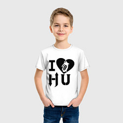 Футболка хлопковая детская I love HU, цвет: белый — фото 2