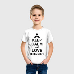 Футболка хлопковая детская Keep Calm & Love Mitsubishi, цвет: белый — фото 2