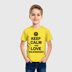 Футболка хлопковая детская Keep Calm & Love Volkswagen, цвет: желтый — фото 2