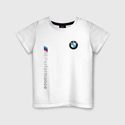 Футболка хлопковая детская BMW M PERFORMANCE БМВ, цвет: белый