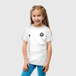 Футболка хлопковая детская BMW M PERFORMANCE БМВ, цвет: белый — фото 2