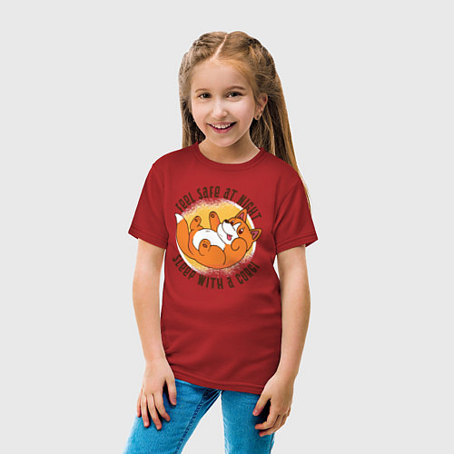 Детская футболка Корги / Красный – фото 4