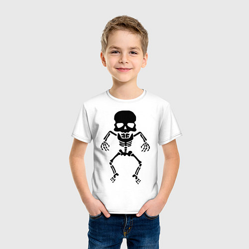 Детская футболка Маленький скелет / Белый – фото 3