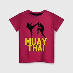 Футболка хлопковая детская Muay Thai, цвет: маджента