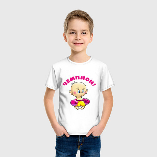 Детская футболка Малыш-чемпион / Белый – фото 3