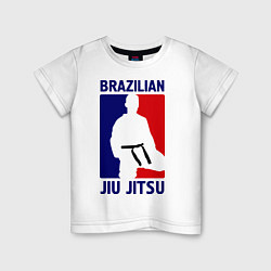 Футболка хлопковая детская Brazilian Jiu jitsu, цвет: белый