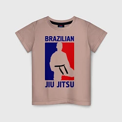 Футболка хлопковая детская Brazilian Jiu jitsu, цвет: пыльно-розовый