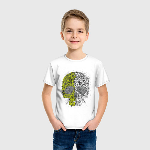 Детская футболка Череп с узором / Белый – фото 3