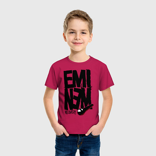Детская футболка Eminem recovery / Маджента – фото 3
