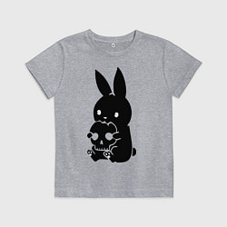 Футболка хлопковая детская Зайка, цвет: меланж