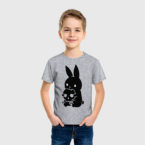 Детская футболка Зайка / Меланж – фото 3