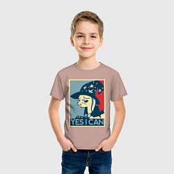 Футболка хлопковая детская MLP: Yes I Can, цвет: пыльно-розовый — фото 2