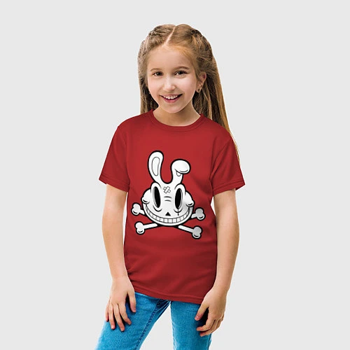 Детская футболка Кролик-пират / Красный – фото 4