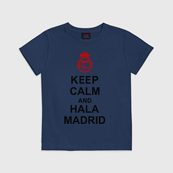 Футболка хлопковая детская Keep Calm & Hala Madrid, цвет: тёмно-синий