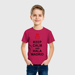 Футболка хлопковая детская Keep Calm & Hala Madrid, цвет: маджента — фото 2