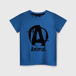 Футболка хлопковая детская Animal Logo, цвет: синий