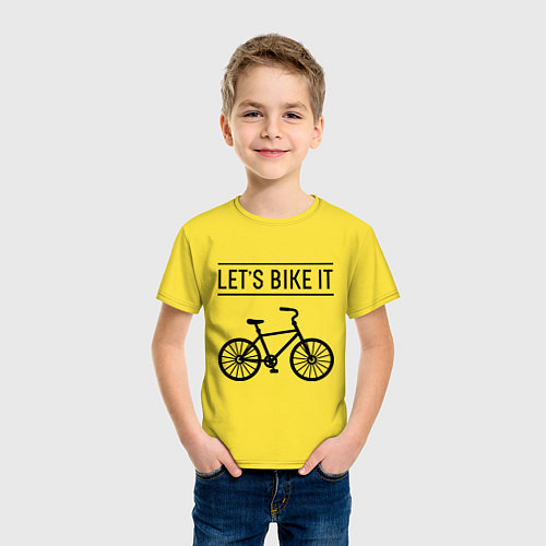 Детская футболка Lets bike it / Желтый – фото 3