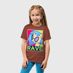 Футболка хлопковая детская DJ Pon-3 RAVE, цвет: кирпичный — фото 2