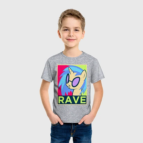 Детская футболка DJ Pon-3 RAVE / Меланж – фото 3