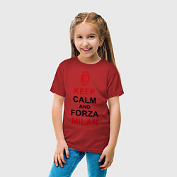 Футболка хлопковая детская Keep Calm & Forza Milan, цвет: красный — фото 2