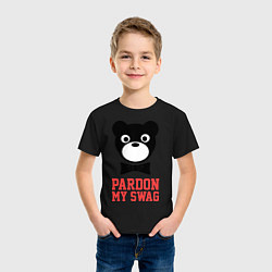 Футболка хлопковая детская Pardon my SWAG, цвет: черный — фото 2