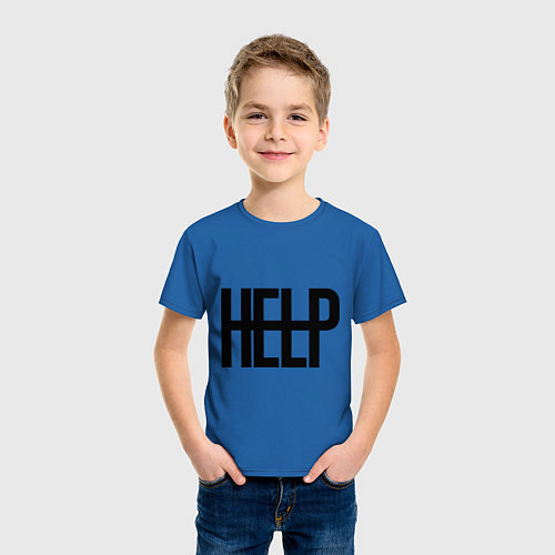 Детская футболка Help Me / Синий – фото 3