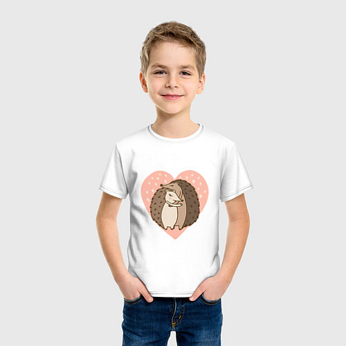 Детская футболка Влюбленные ёжики / Белый – фото 3