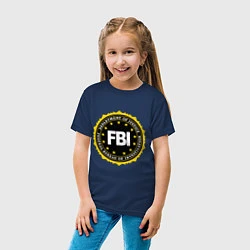 Футболка хлопковая детская FBI Departament, цвет: тёмно-синий — фото 2