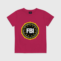 Футболка хлопковая детская FBI Departament, цвет: маджента