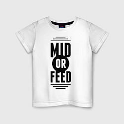 Футболка хлопковая детская Mid or feed, цвет: белый