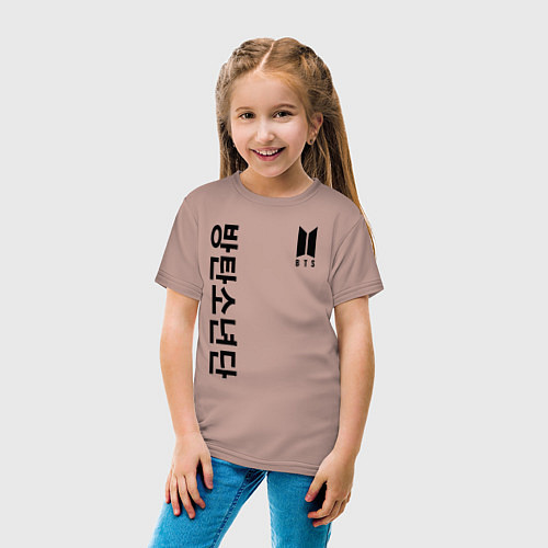 Детская футболка BTS Korea / Пыльно-розовый – фото 4