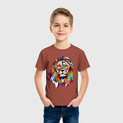 Футболка хлопковая детская Lion Art, цвет: кирпичный — фото 2