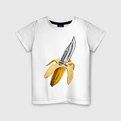 Футболка хлопковая детская Banana Knife, цвет: белый