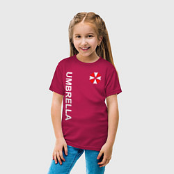 Футболка хлопковая детская UMBRELLA CORP, цвет: маджента — фото 2