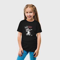 Футболка хлопковая детская Dab Cat, цвет: черный — фото 2