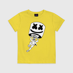 Футболка хлопковая детская Marshmello King, цвет: желтый