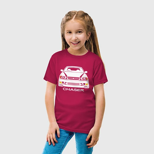 Детская футболка Toyota Chaser JZX100 / Маджента – фото 4