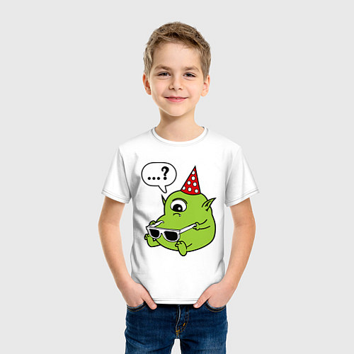 Детская футболка Циклоп с очками / Белый – фото 3