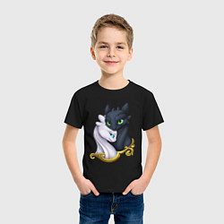 Футболка хлопковая детская Дневная и ночная фурия, цвет: черный — фото 2