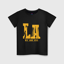 Футболка хлопковая детская Lakers: We Are One, цвет: черный