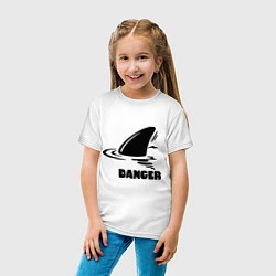 Футболка хлопковая детская Danger Shark, цвет: белый — фото 2