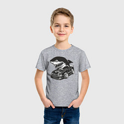 Футболка хлопковая детская Акула на Тойоте, цвет: меланж — фото 2