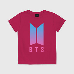 Футболка хлопковая детская BTS: Neon V, цвет: маджента