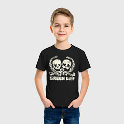 Футболка хлопковая детская Green Day: Skulls Love, цвет: черный — фото 2