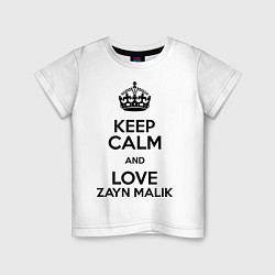 Футболка хлопковая детская Keep Calm & Love Zayn Malik, цвет: белый