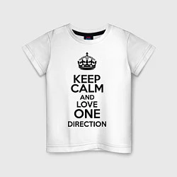 Футболка хлопковая детская Keep Calm & Love One Direction, цвет: белый