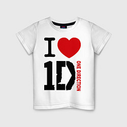 Футболка хлопковая детская I love 1D, цвет: белый